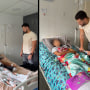 Juan Pablo Dos Santos visita a algunos de los afectados por los terremotos.