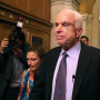 Image: Sen. John McCain leaves the the Senate chamber at the U.S. Capitol after voting on the GOP 'Skinny Repeal' health care bill