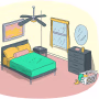 Illustration of a bedroom
