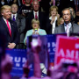Image: Republican presidential nominee Donald Trump watches as British pro-Brexit politician Nigel Farage speaks at a campaign rally in Jackson, Mississippi