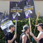 Video game actors picket Warner Bros. Studio