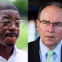 Split image of David Crowley and Tom Tiffany, two Wisconsin governor's race candidates.