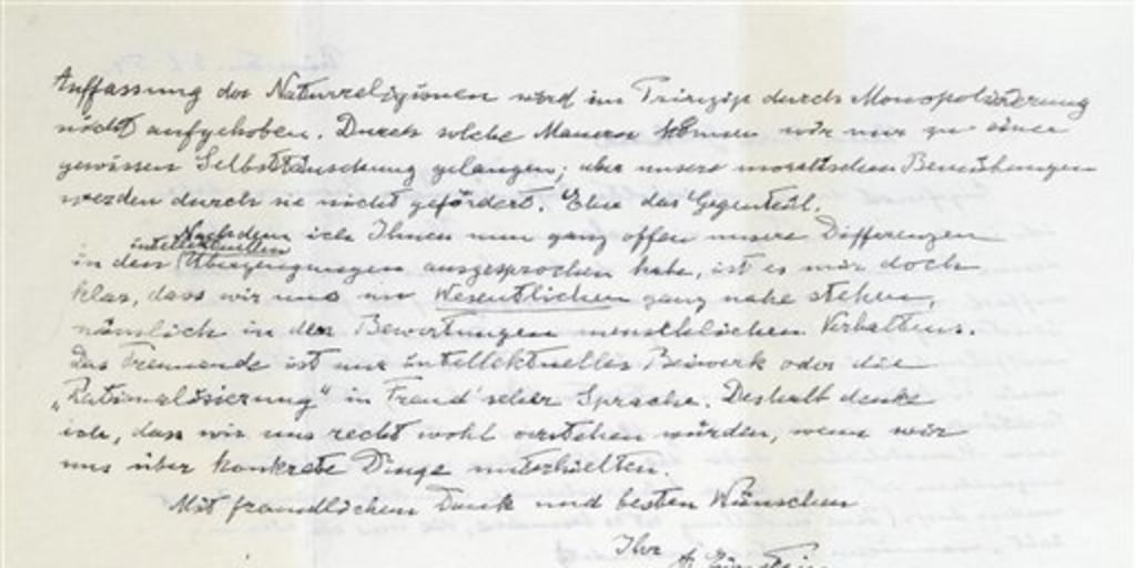 Einstein Letter Calls Bible Pretty Childish