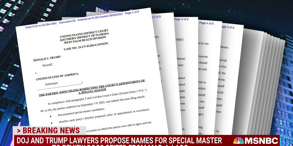 Trump, DOJ each propose two potential special master candidates for Mar-a-Lago documents - Vimarsana News