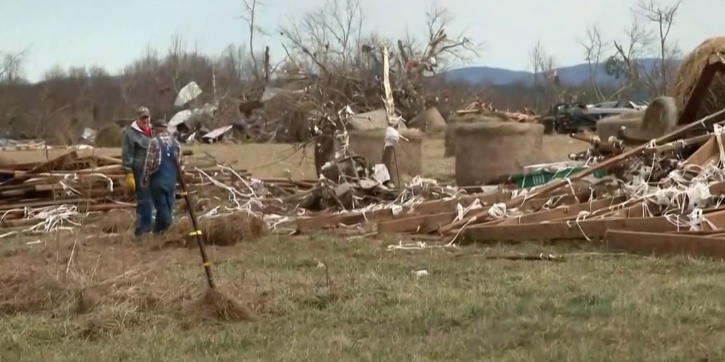 String of dangerous tornadoes rip through Tennessee and Kentucky