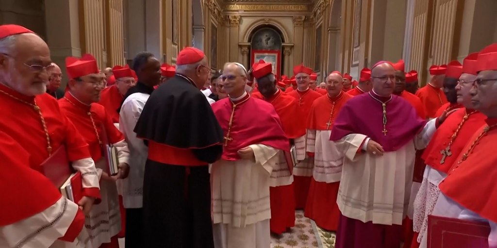 Cardinals congratulate Pope Leo XIV at Sistine Chapel