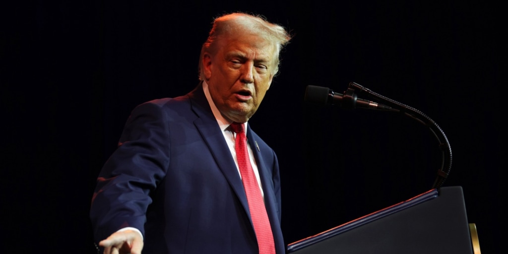 Trump, mid-sentence, explaining that if he ever faces consequences again, the real crime will be that anyone noticed.