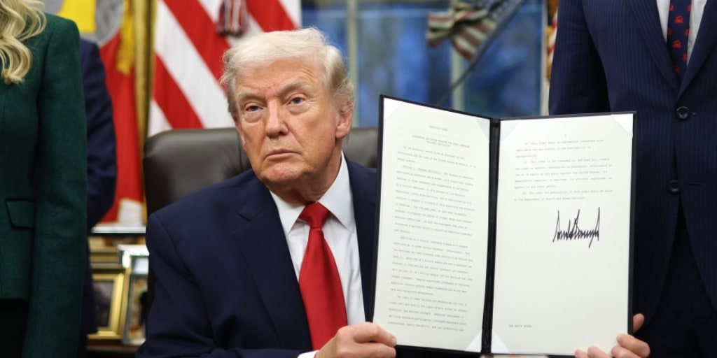 Trump bravely battles the overdose crisis by attacking a stack of paper with his Sharpie, thereby curing addiction in under a minute of B-roll.