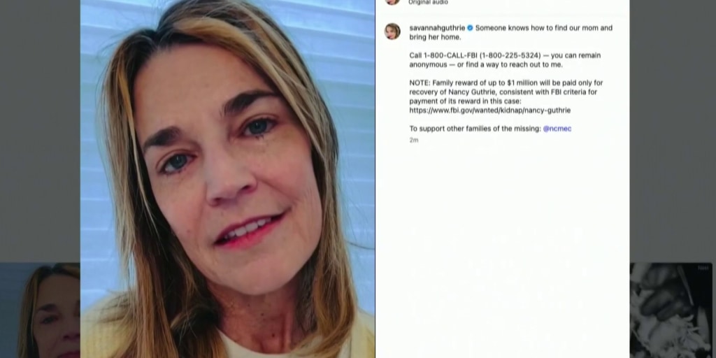 Special Report: Savannah Guthrie offers $1 million reward in new video