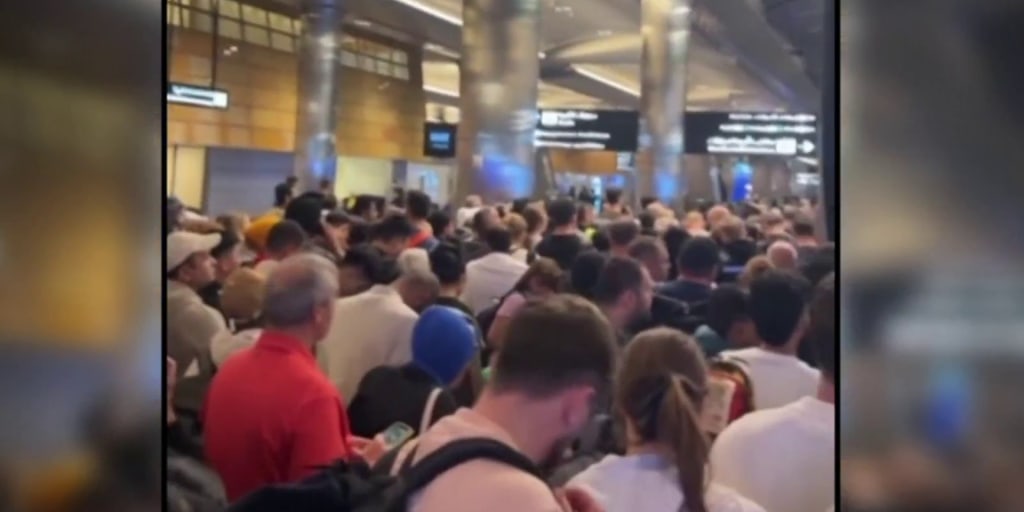 Americans at a packed Middle East airport discovering the Trump evacuation plan is basically: ‘have you tried not being there?’
