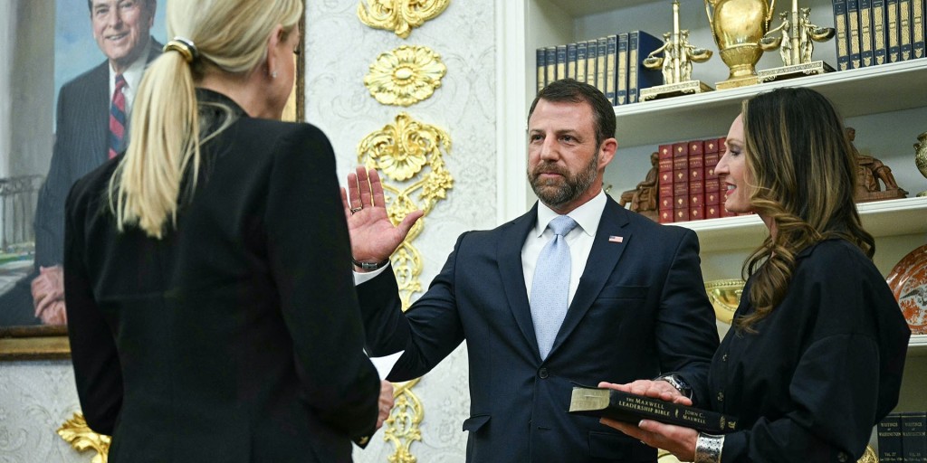 Markwayne Mullin, moments before being handed the keys to one of the world’s largest security bureaucracies like it’s a CrossFit trophy.