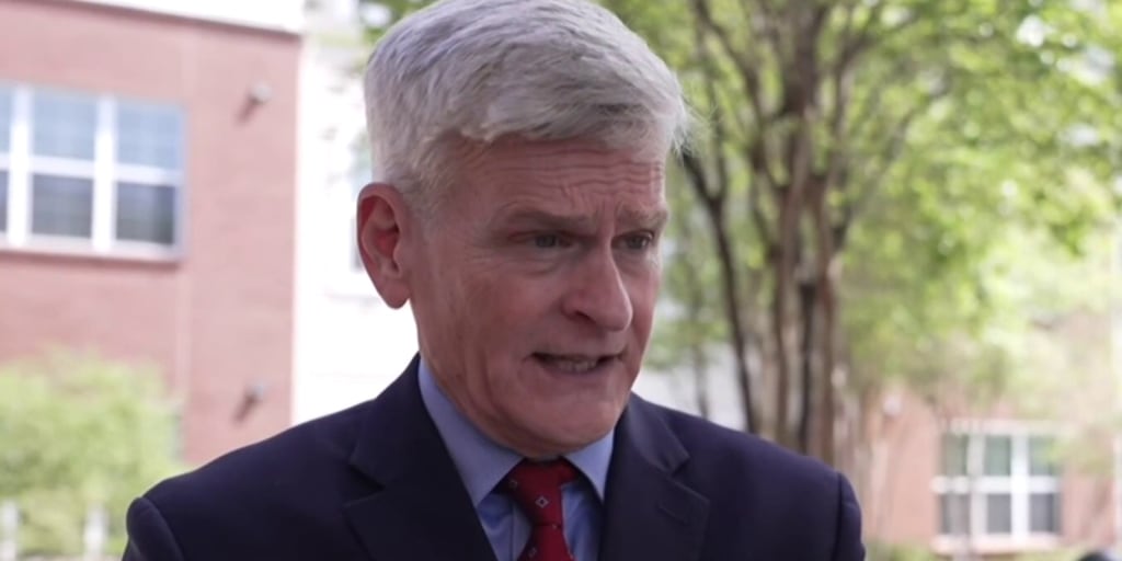 Bill Cassidy, seen here carefully explaining that voting against an insurrection is, regrettably, bad for his brand.