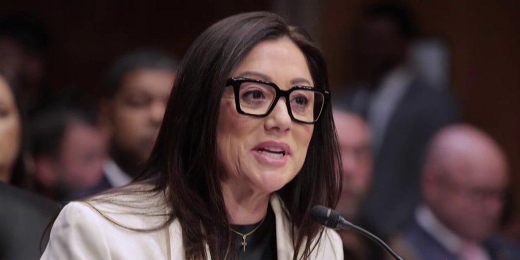 Lori Chavez-DeRemer, moments before exiting the world’s worst LinkedIn experiment: the Trump Cabinet.