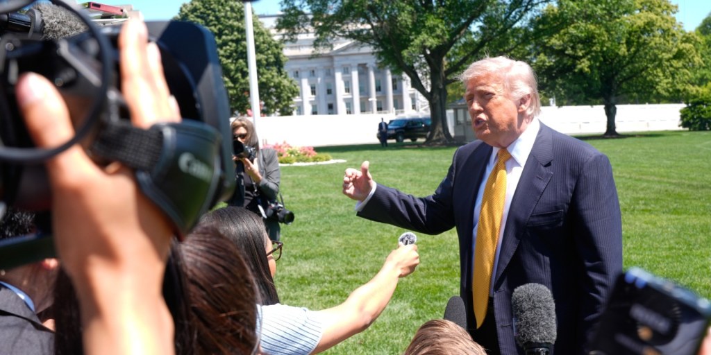 Trump, carefully not thinking about your bank account while adjusting the global risk of war like it’s the TV volume.