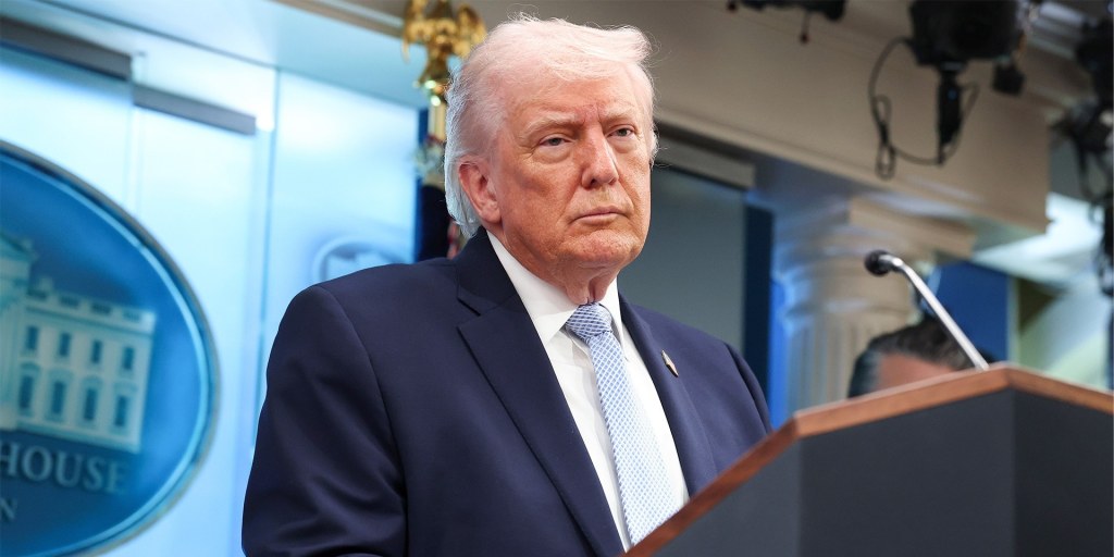 Trump, looking like a man who just discovered you can sell JPEGs of yourself for millions and call it policy innovation.