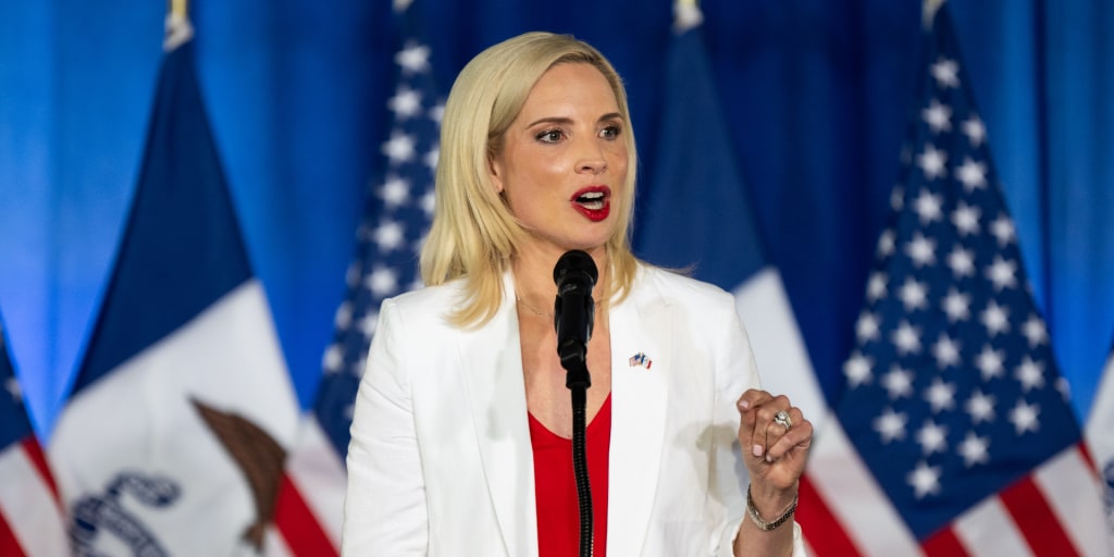 Ashley Hinson celebrates her primary win by thanking the man who thinks every Republican seat is just an off-site branch of Trump Organization, Legislative Division.