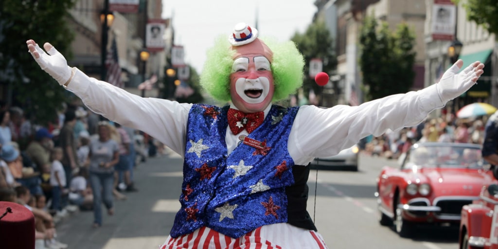 Much clowning around in honor of Red Skelton