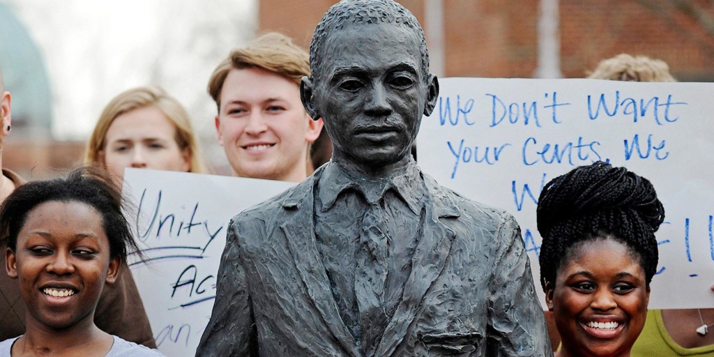 Frat Kicks Out Suspected Vandals Of James Meredith Statue