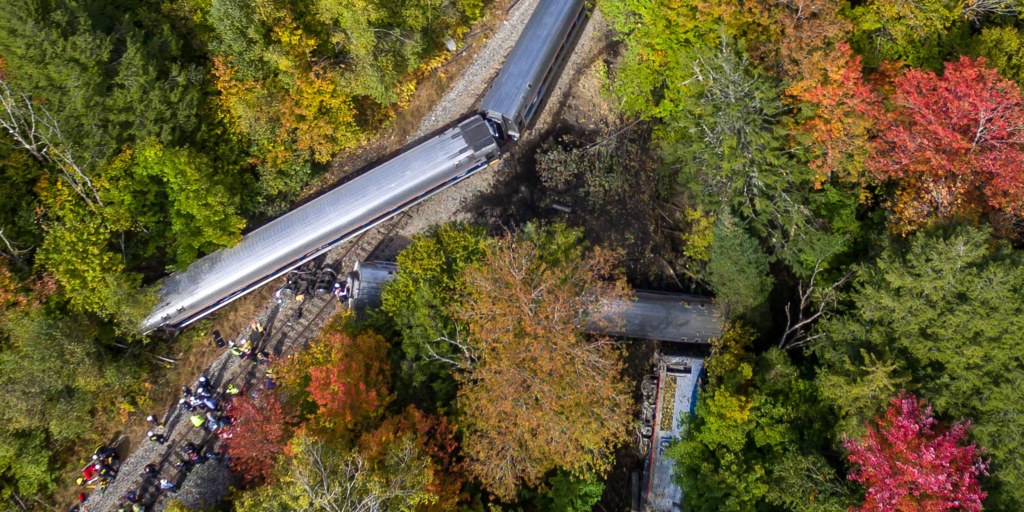 Amtrak Train Derails In Northfield Vermont