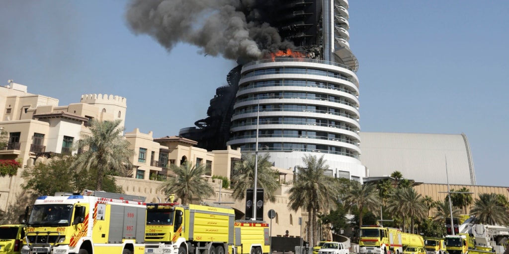 Dubai Investigates Luxury Hotel Skyscraper Fire Near Burj Khalifa