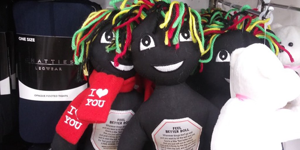 Black rag dolls meant to be slammed against walls pulled from stores