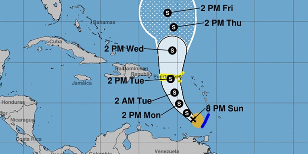 Tropical storms Karen and Jerry approaching Puerto Rico Bermuda