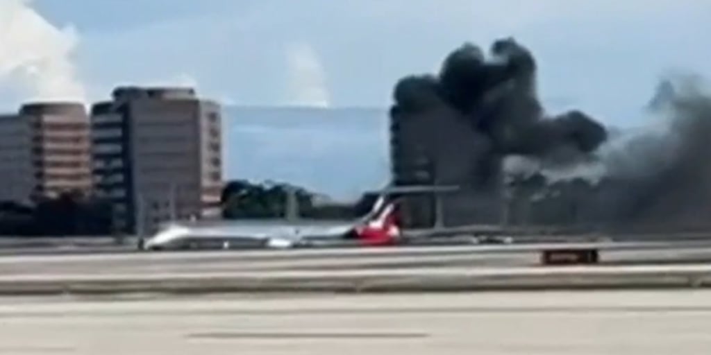 Fiery crash landing at Miami airport captured on video