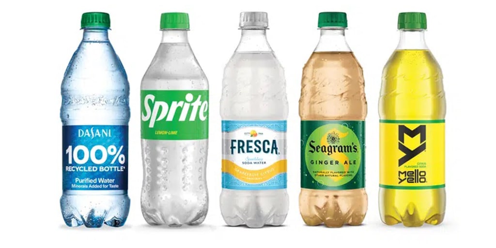 Plastic bottles and labels