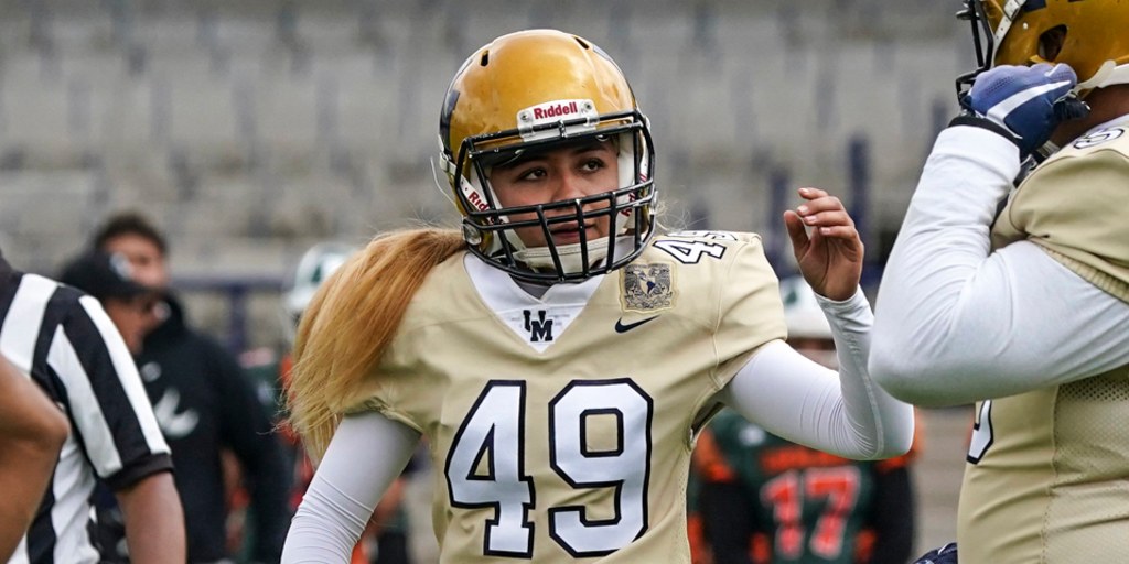 Women's tackle football national team features Albany kicker