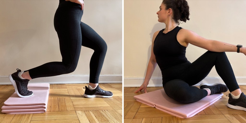 This foldable exercise mat doubles as a block or step  --  here's how I use it in nearly every workout