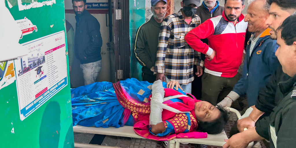 Scene of the terrorist attack in Kashmir
