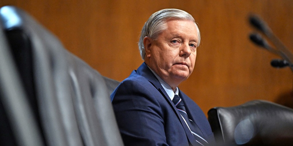 Lindsey Graham, freshly re-nominated, proudly posing as Trump’s designated golf buddy and occasional senator from South Carolina.