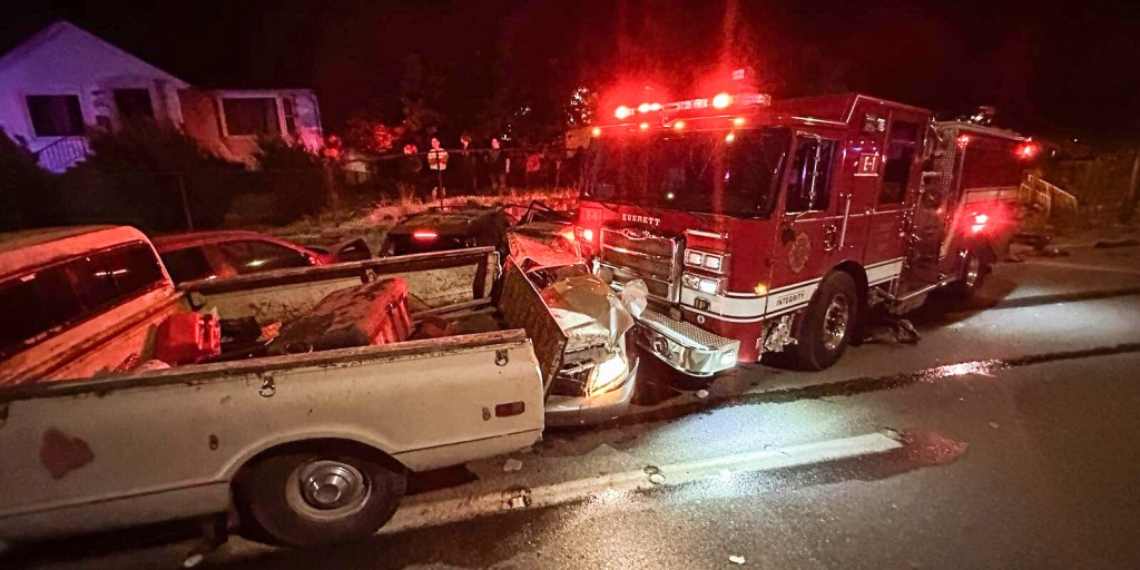 Fire Engine Crashed Car Crash Fire Truck