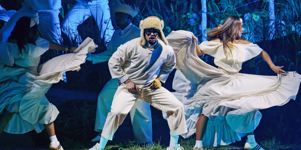 An electrifying Bad Bunny performance, capturing the energy and unity in his global outreach.