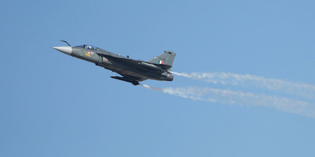 HAL Tejas crash site at Dubai Air Show