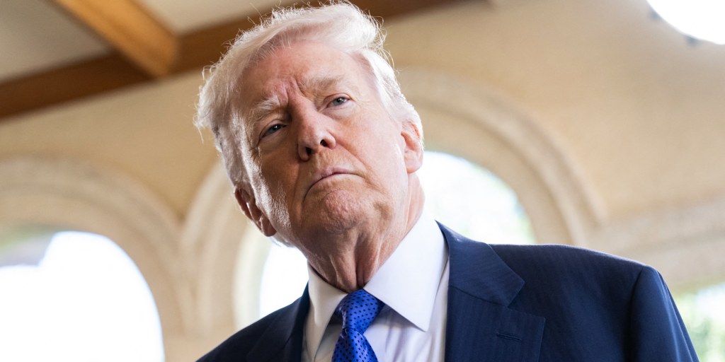 Trump gazes into the middle distance, perhaps wondering if the Supreme Court will eventually rule that hush money is an official executive function.