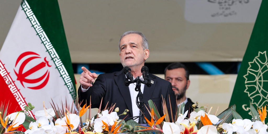 Tehran protesters block a street while somewhere off-camera Trump is explaining how aircraft carriers are just really big negotiation tools.