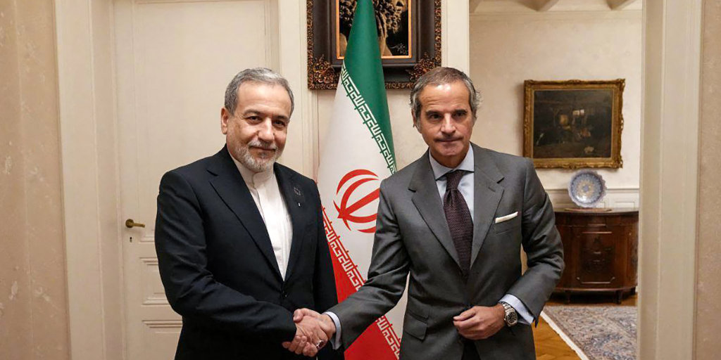 Iran’s negotiator meets the IAEA chief while somewhere offstage Trump’s B‑2s wait to offer their own unique contribution to diplomacy.