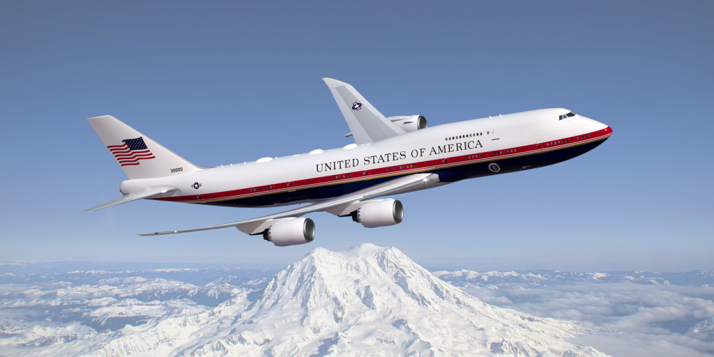 Artist’s rendering of Air Force One (Qatar Edition), shortly before it completes its evolution into the Trump Presidential Library Gift Shop on wings.