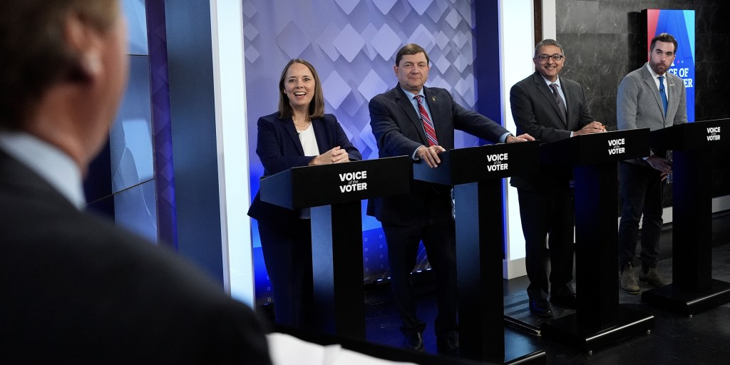 Democrats running for Senate in Maine battle over the progressive lane in their quick-fire nominating process, in the first debate since Graham Platner ended hi