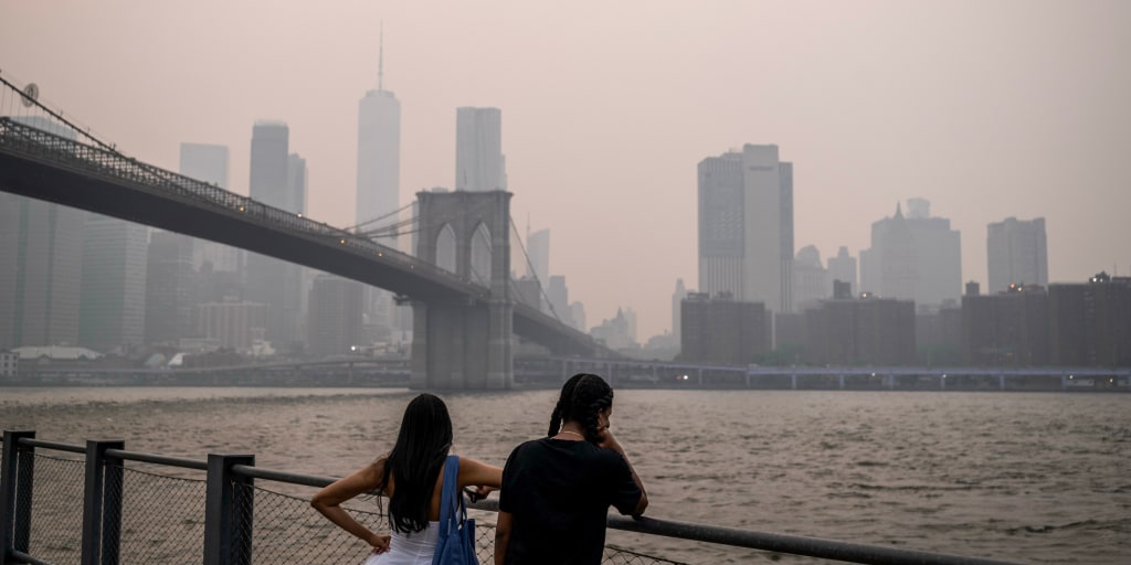 Dense smoke causes the air quality across the Midwest and Northeast to plummet, raising concerns about public health and World Cup festivities. <https://t.co/TU