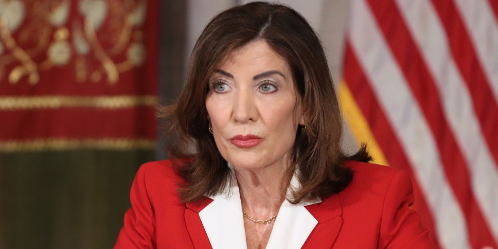 New York Gov. Kathy Hochul says she felt the need to sign the moratorium because tech giants “are flooding the zone” with construction efforts faster than state