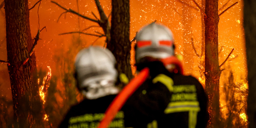 On the frontline battling France’s huge wildfire, four times the size of Paris