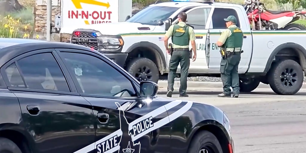 An armed bystander may have saved lives by distracting a gunman who had opened fire at an In-N-Out Burger on Saturday, according to a witness. <https://t.co/dNs