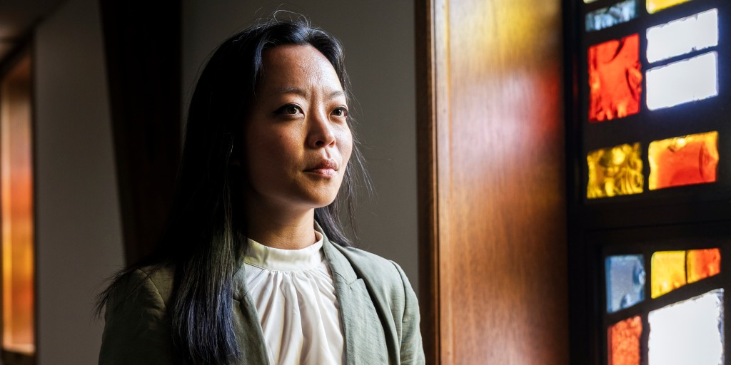 Democratic gubernatorial front-runner Rep. Francesca Hong has backed away from some of her past controversial positions, but not her left-wing brand, as she fac