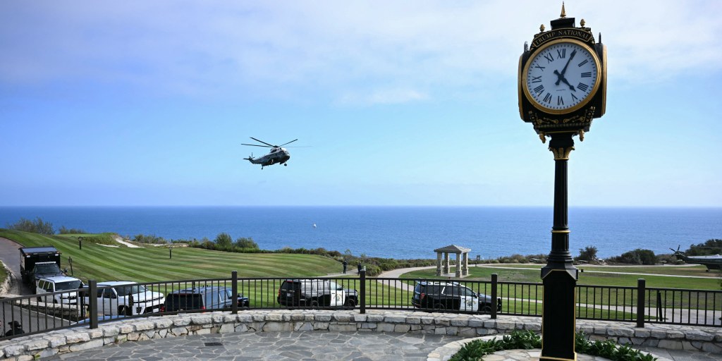 A man with weapons in his home and vehicle who appeared to be “monitoring security-planning activities” at the Los Angeles-area Trump National Golf Course was a