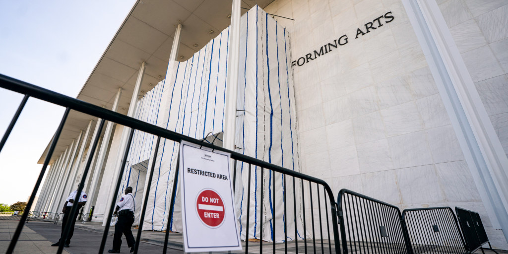 The Kennedy Center, moments before being rebranded as the John F. Kennedy Center for the Performing Arts, Brought To You By Donald Trump™.