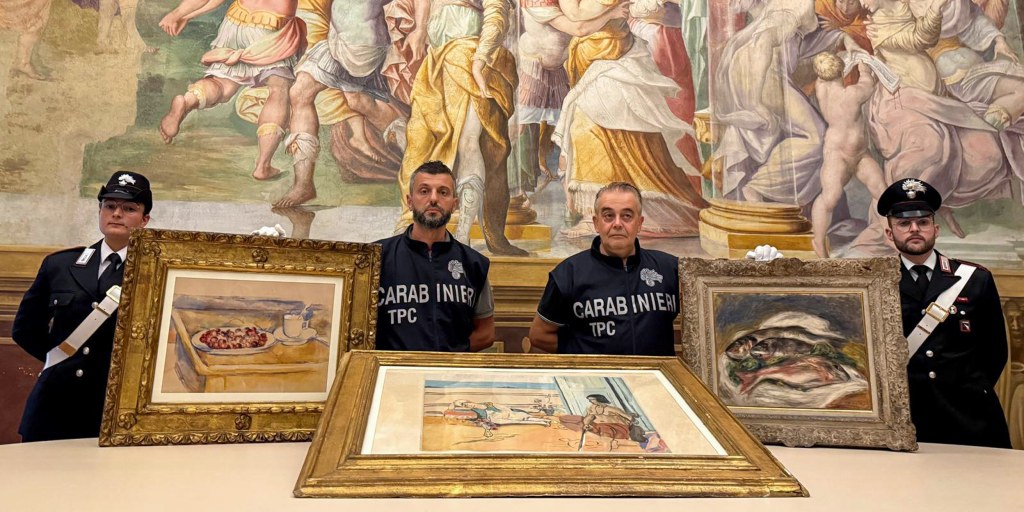 Italian authorities recover three artworks by Renoir, Cézanne and Matisse worth millions of euros that were stolen earlier this year from a private museum near 