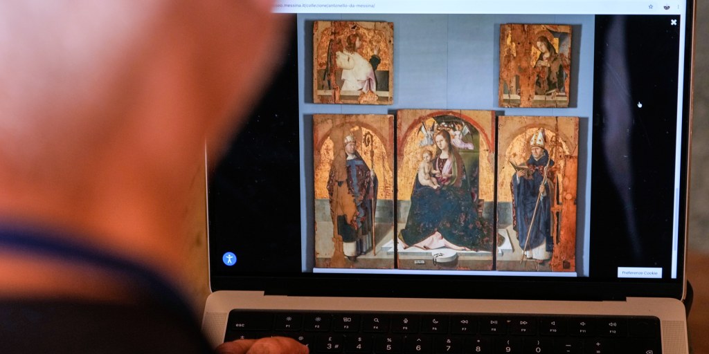 Thieves stole four works attributed to Renaissance painter Antonello da Messina worth millions of euros, while crowds gathered across Messina in Sicily for the 