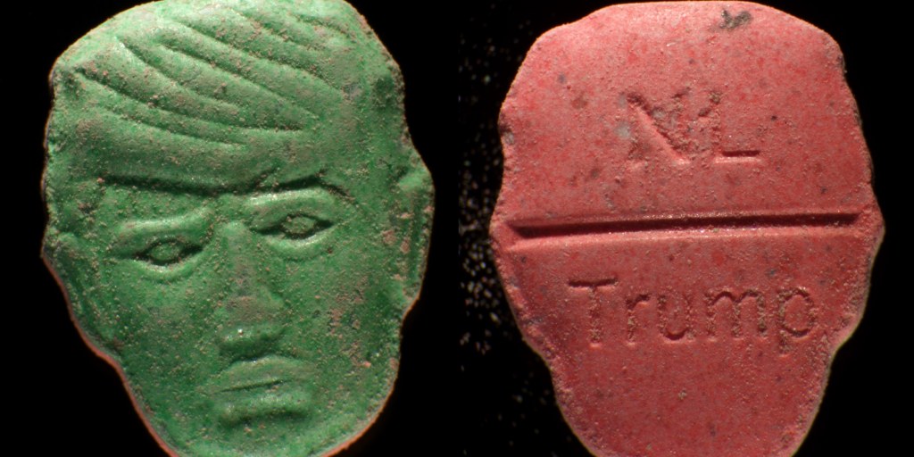 A Dutch drug addiction and mental health institute warns users about potentially lethal ecstasy pills shaped to look like the head of President Donald Trump. <h